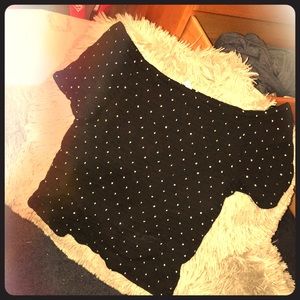 Black and white polka dot crop top : medium